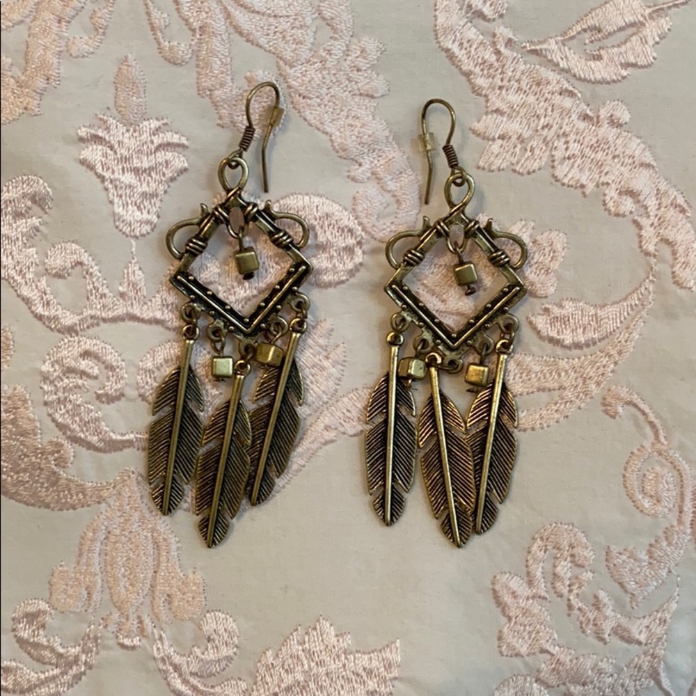 Feathered Dangle Earrings